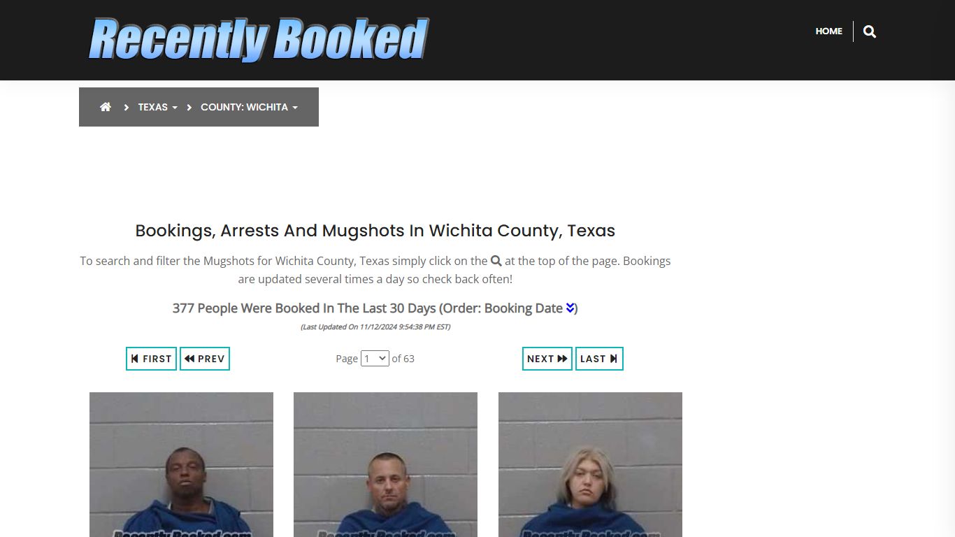 Bookings, Arrests and Mugshots in Wichita County, Texas - Recently Booked